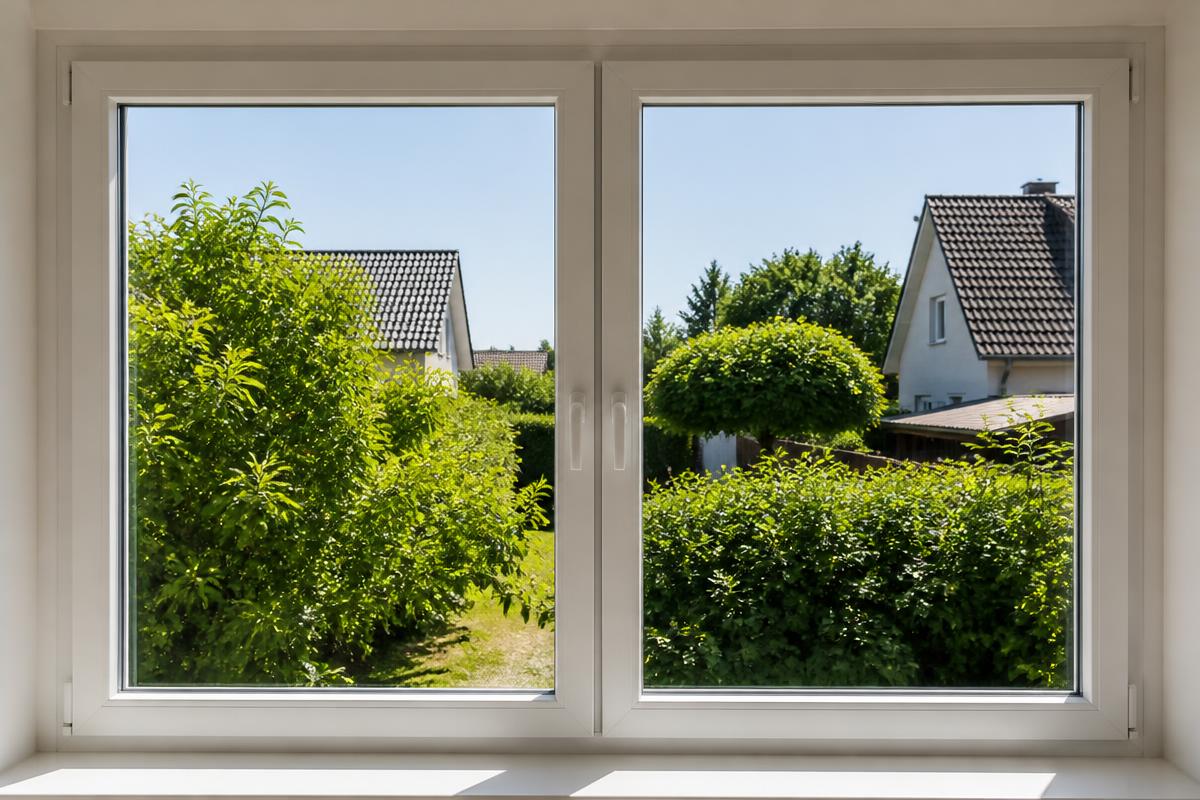 The same window clean and clear after professional washing